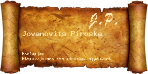 Jovanovits Piroska névjegykártya